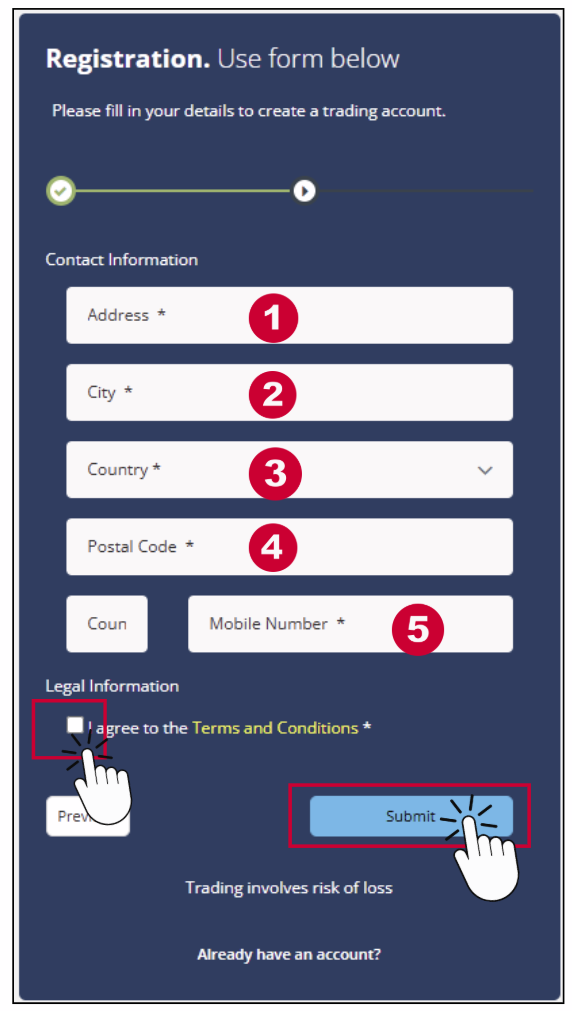 Form informasi kontak